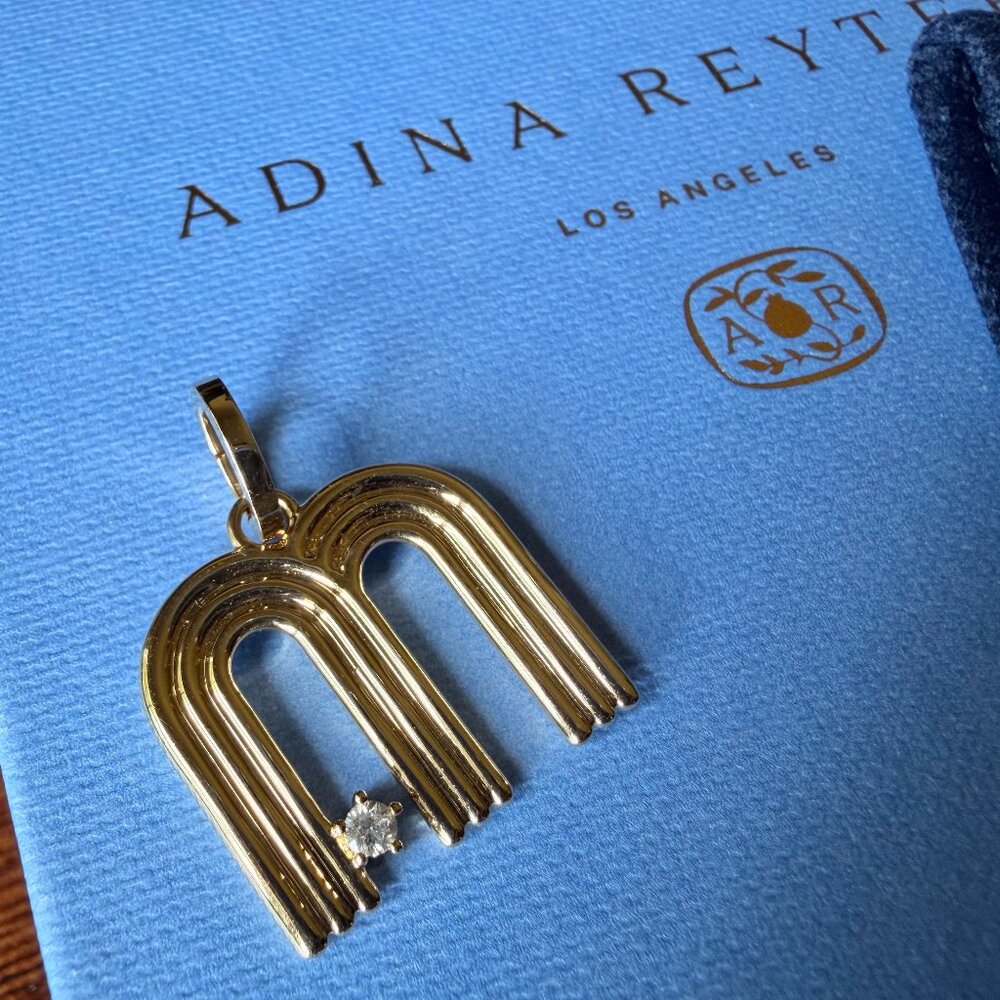 Adina Reyter Groovy Diamond Initial Hinged Charm - M